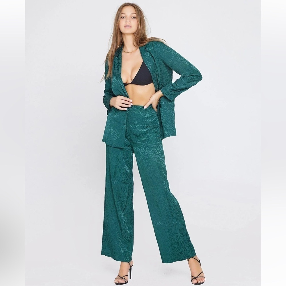 L*Space Bennytt Blazer & Harlow Pants Suit Ultramarine Dark Green Size 2-4 NWT